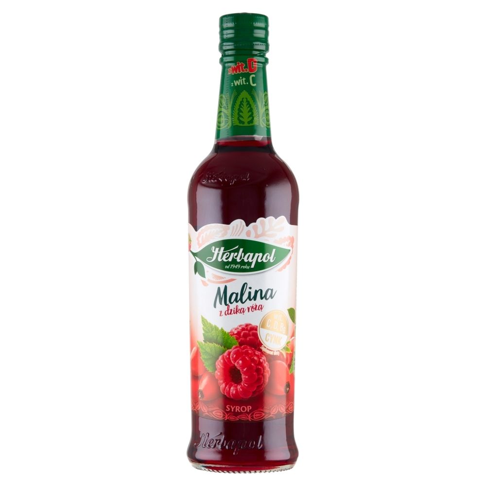 Herbapol Herbapol Owocowa Spiżarnia Syrop owocowy malina z dziką różą 420 ml