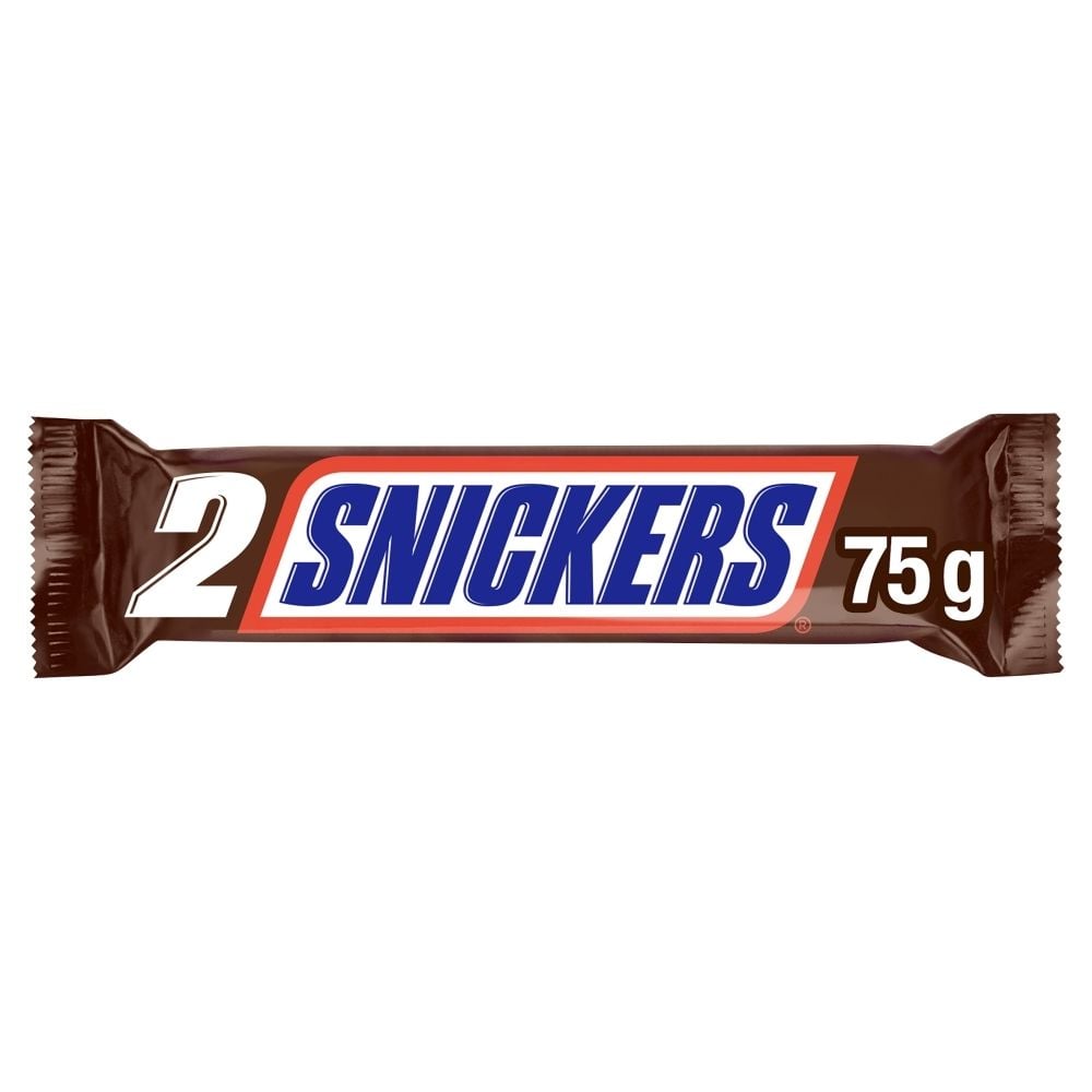 MARS Baton Snickers z nugatowym nadzieniem i orzeszkami ziemnymi w karmelu i czekoladzie 75 g (2 sztuki)