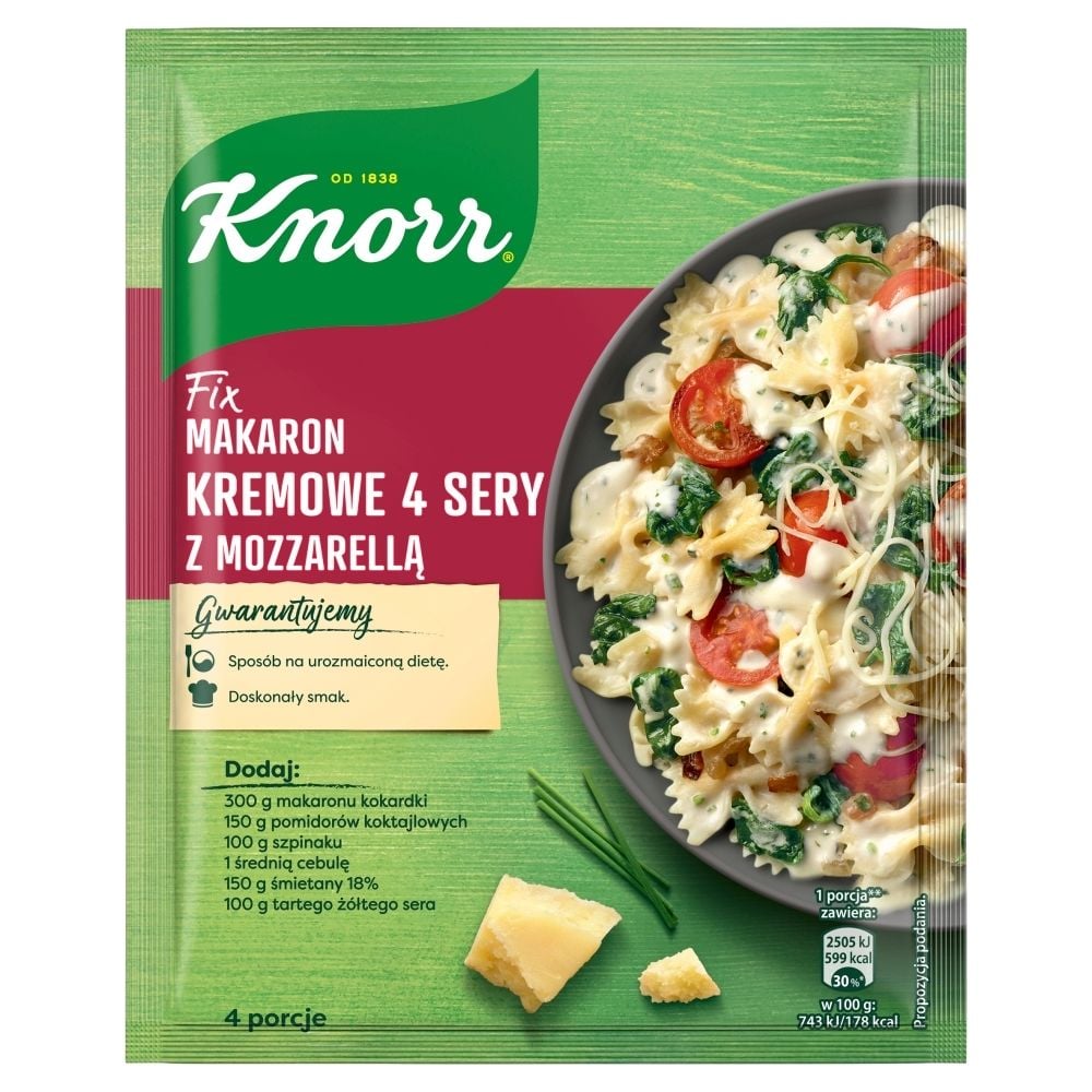Knorr Makaron 4 sery z mozzarellą