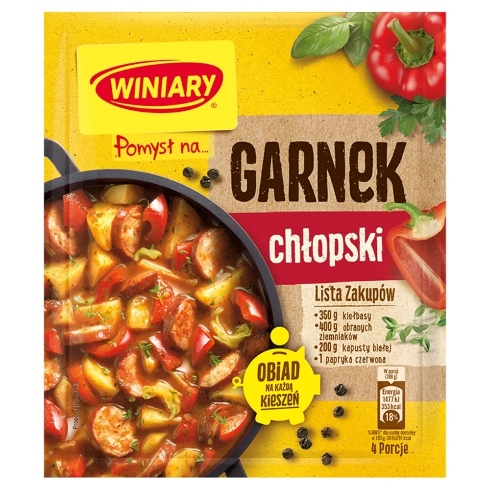 Winiary POMYSŁ NA CHŁOPSKI GARNEK 40G zakupy dla domu i biura 20393179