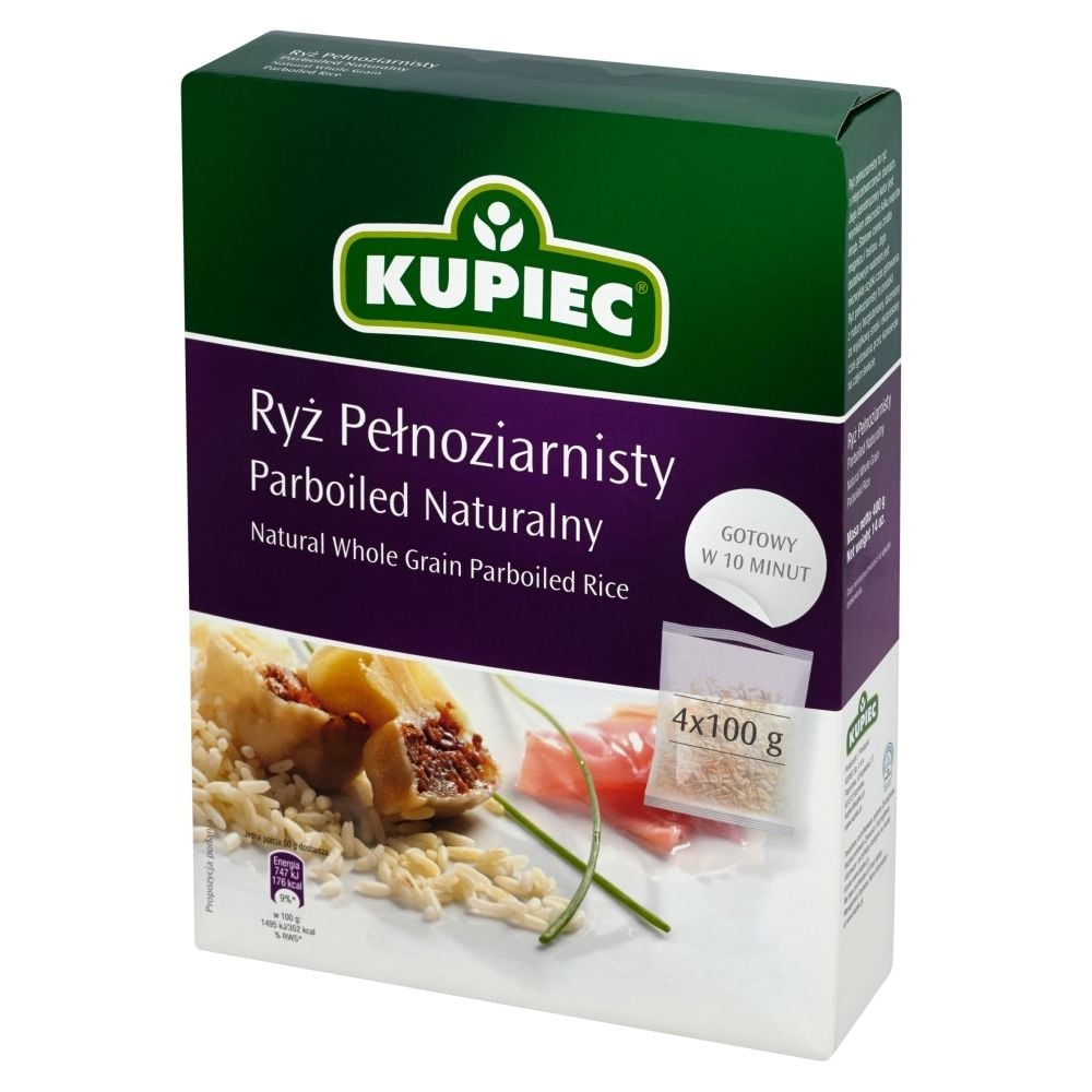 Kupiec Ryż pełnoziarnisty parboiled naturalny 4x100 g