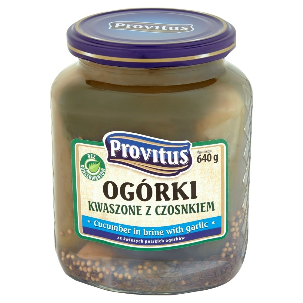 Ogórki kwaszone z czosnkiem Provitus 640G