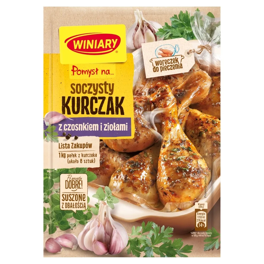 Winiary POMYSŁ NA SOCZYSTEGO KURCZAKA Z CZOSNKIEM I ZIOŁAMI 30G zakupy dla domu i biura 20599130