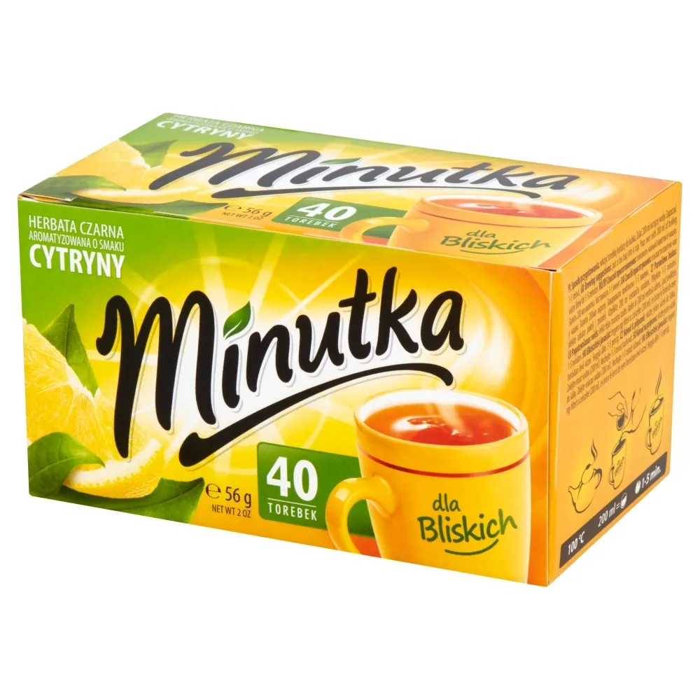 Minutka MOKATE Herbata czarna aromatyzowana o smaku cytryny EX40 56 g