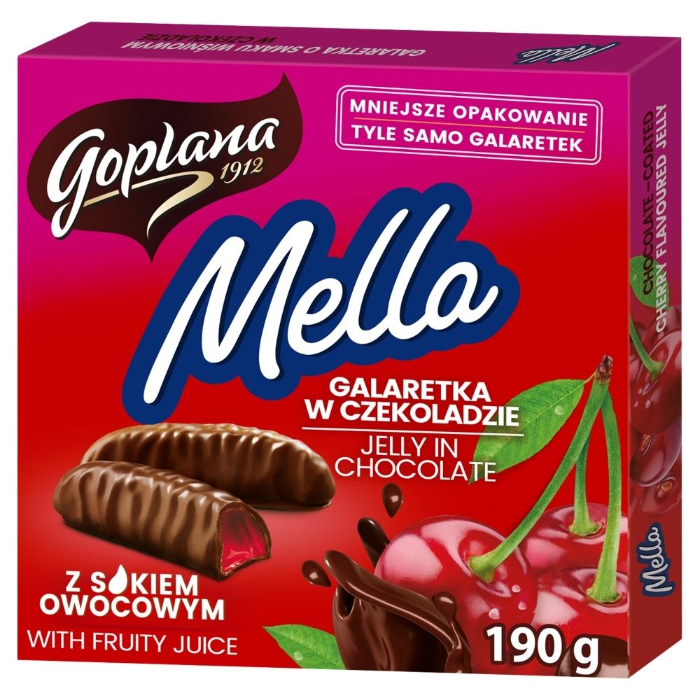 190g MELLA GALARETKA W CZEKOLADZIE O SMAKU WIŚNIOWYM