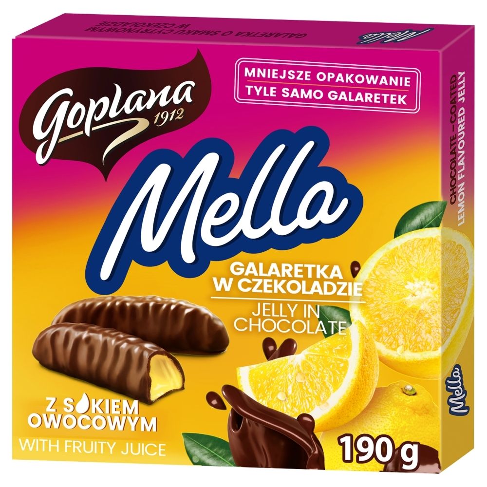 Goplana MELLA GALARETKA W CZEKOLADZIE O SMAKU CYTRYNOWYM 190G