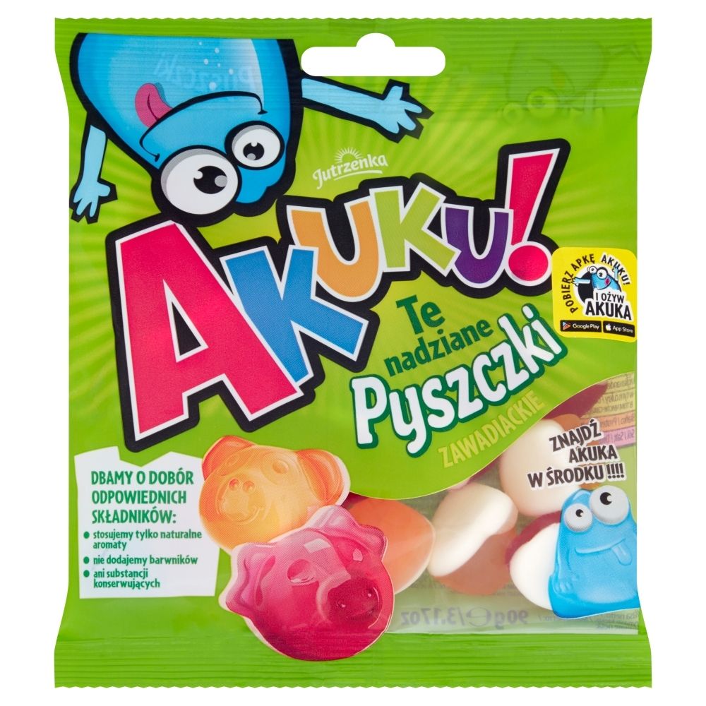 AKUKU! PYSZCZKI ŻELKI Z NADZIENIEM OWOCOWYM 90G