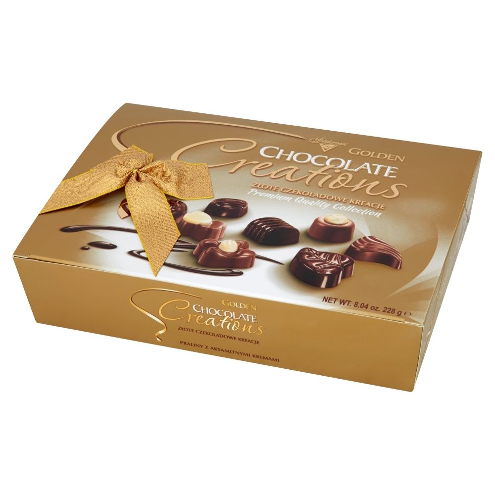 SOLIDARNOŚĆ BOMBONIERKA ZŁOTE CZEKOLADOWE KREACJE MIX 228G