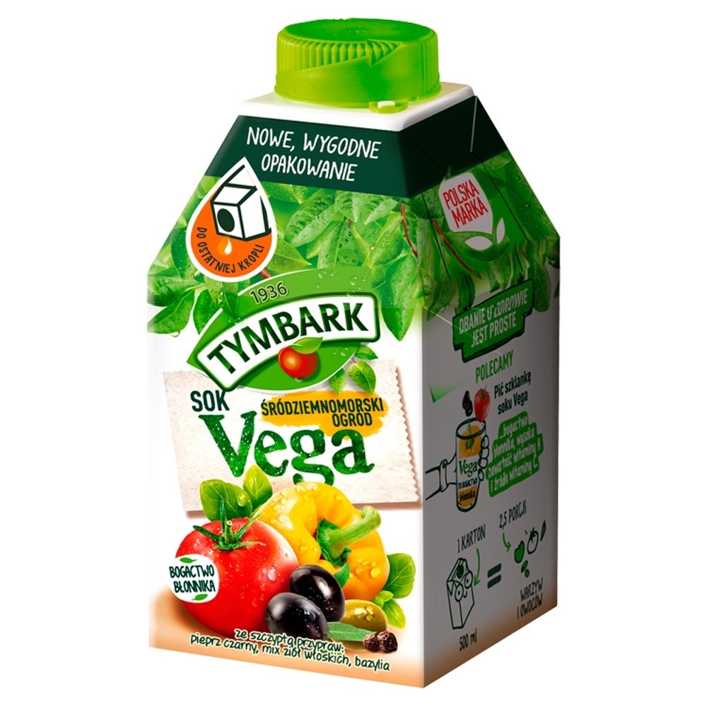 Tymbark Sok z warzyw i owoców Vega śródziemnomorski Ogród 500ml
