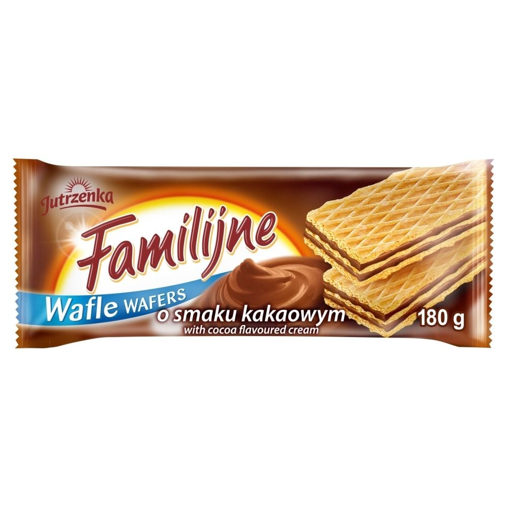 Jutrzenka Wafle Familijne o smaku kakaowym 180 g