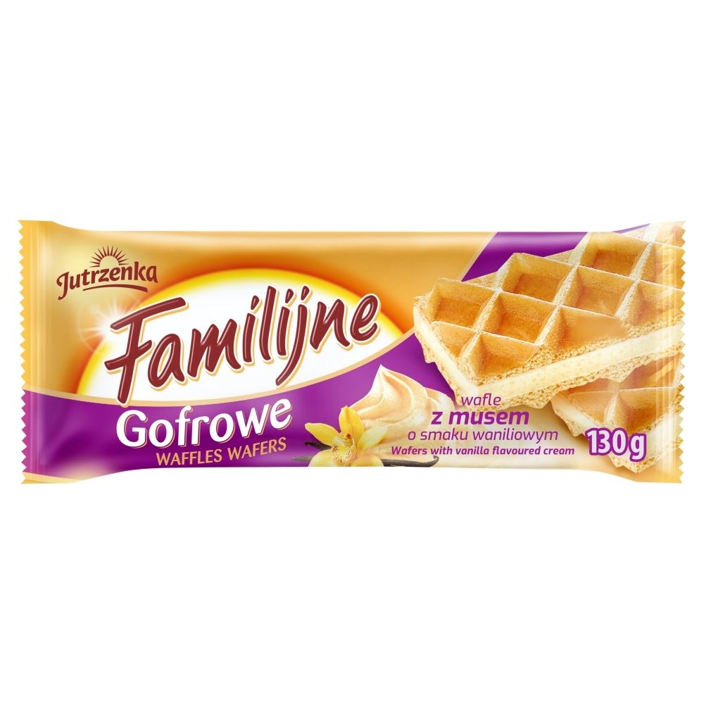 Jutrzenka Familijne Wafle przekładane kremem o smaku wanilio...