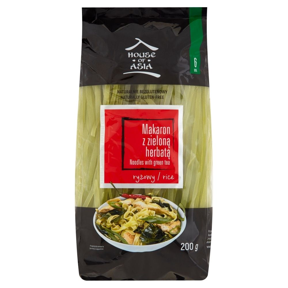 House of Asia HA MAKARON RYŻOWY Z ZIELONĄ HERBATĄ 200G zakupy dla domu i biura 27387018