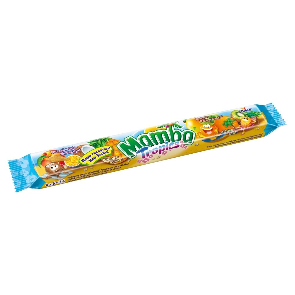 Mamba Tropics Gumy rozpuszczalne o smakach owocowych 106 g (4 x 26,5 g)