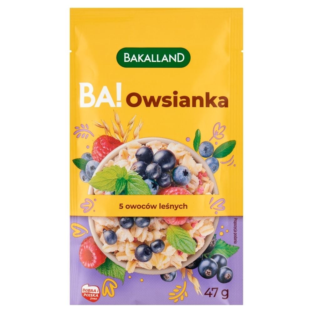BAKALLAND BA! OWSIANKA Z 5 OWOCAMI LEŚNYMI 47G zakupy dla domu i biura 24190