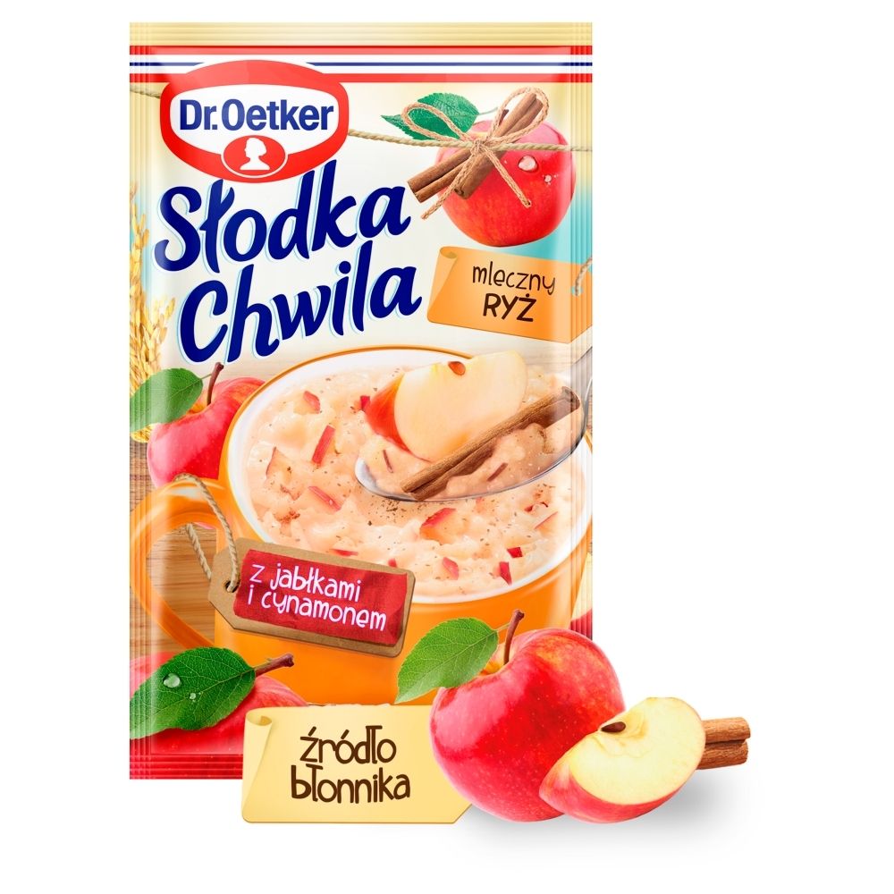 Dr Oetker Ryż z kawałkami jabłek i cynamonem Słodka Chwila Mleczny 58 g