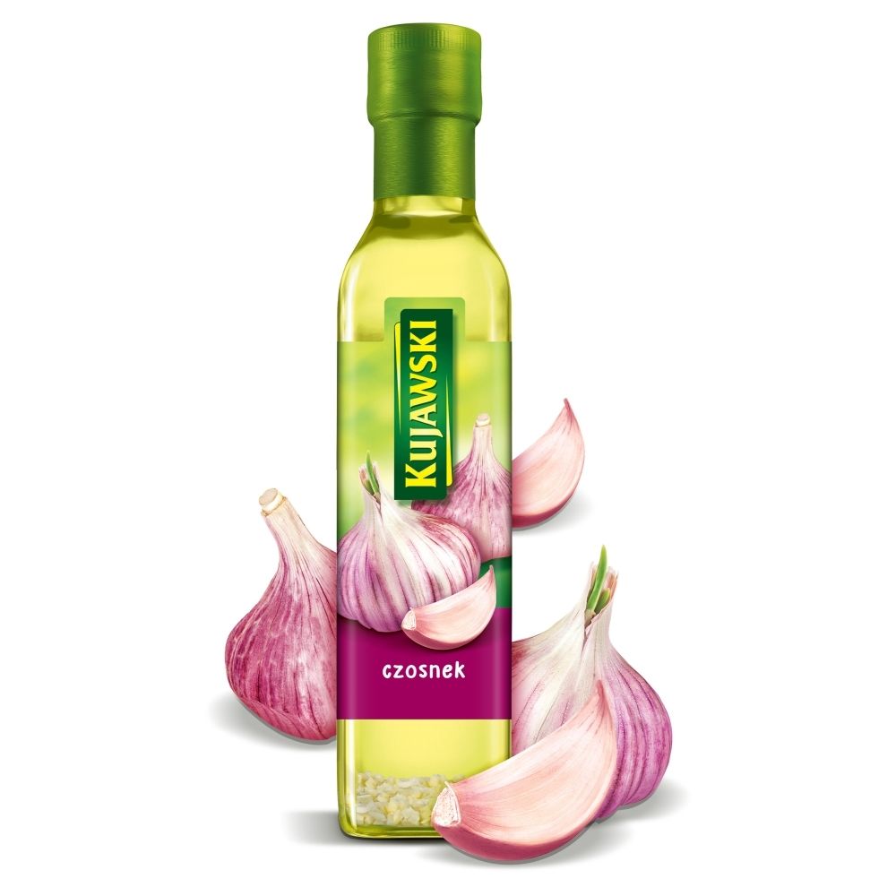 Kujawski KUJAWSKI OLEJ RZEPAKOWY Z PIERWSZEGO TŁOCZENIA Z CZOSNKIEM 250ML