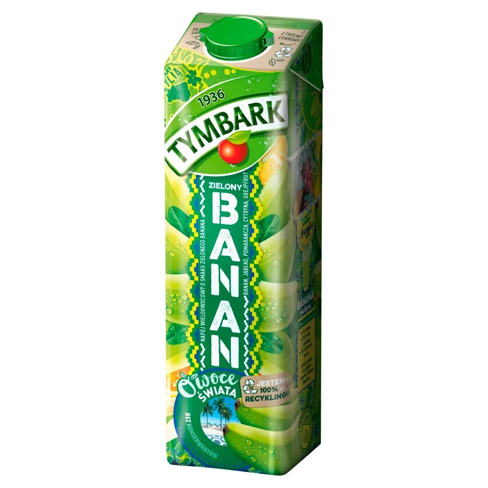 Tymbark Napój wieloowocowy Owoce Świata Zielony banan 1 l