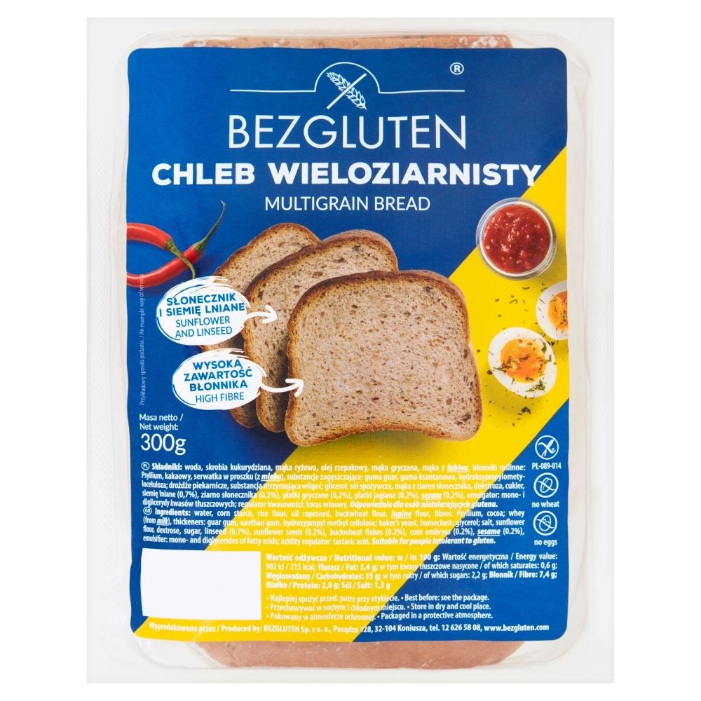 Bezgluten Bezglutenowy chleb wieloziarnisty 300g