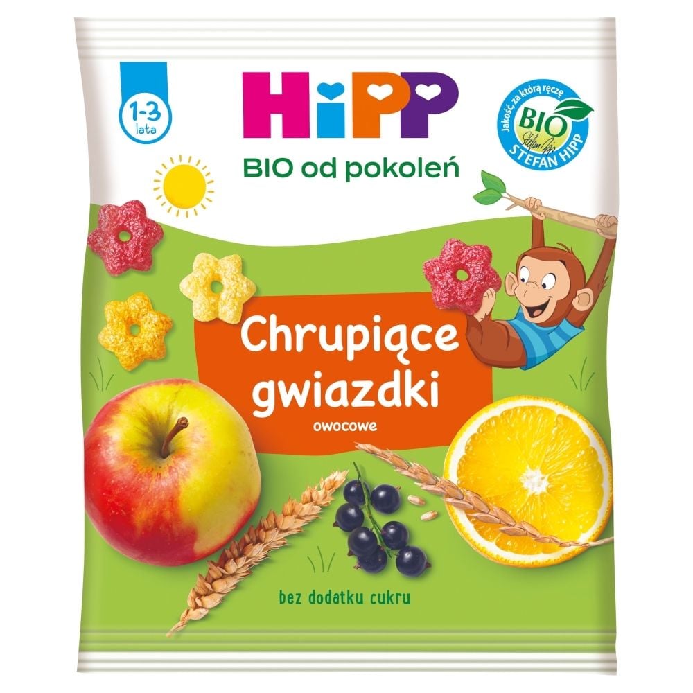 Hipp BIO Chrupiące gwiazdki owocowe dla małych dzieci 1-3 lata) 30 g