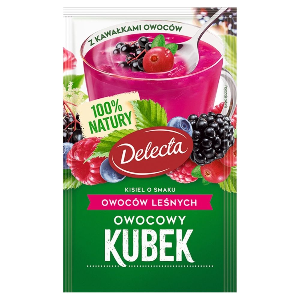 Delecta Owocowy Kubek Kisiel o smaku owoców leśnych z kawałkami owoców 30 g