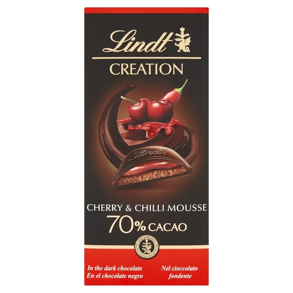 Lindt EDELBITTER 70% CHERRY AND CHILLI 150G zakupy dla domu i biura 34577429