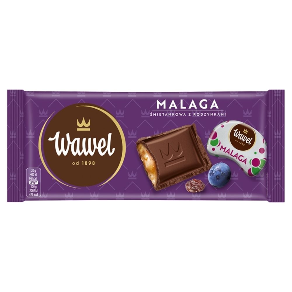 Wawel - Malaga czekolada śmietankowa z rodzynkami