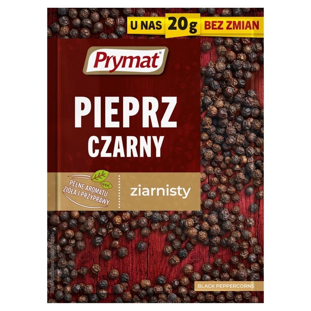 Prymat Pieprz Czarny ziarnisty 20g