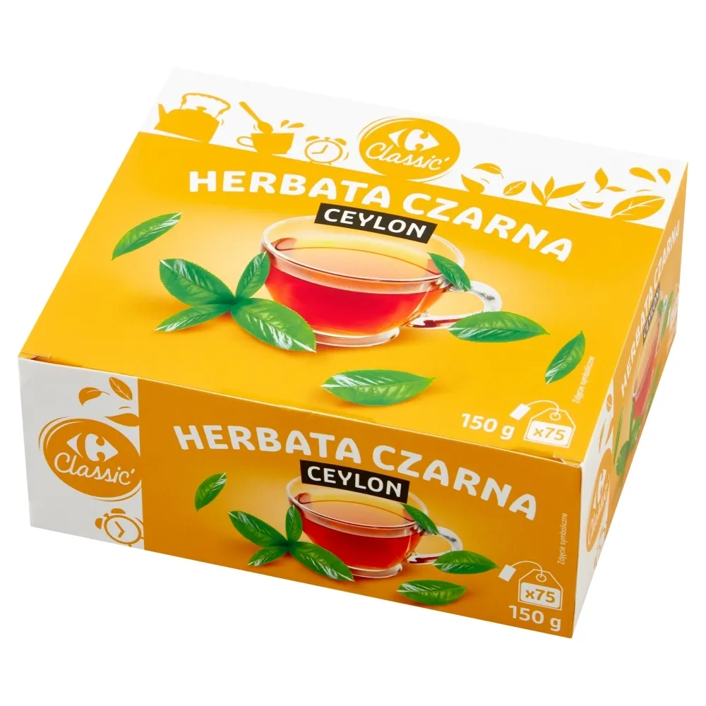 Carrefour Classic Ceylon Herbata czarna 150 g (75 x 2 g)