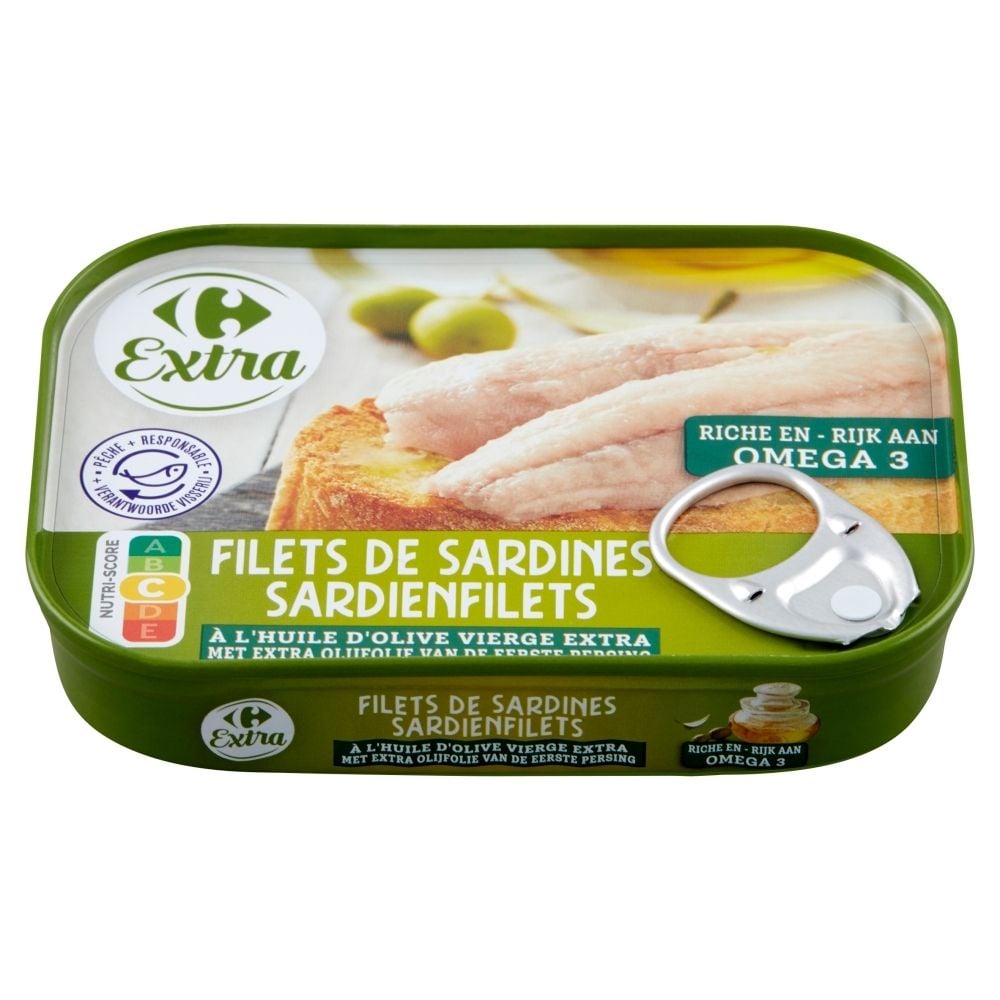 Carrefour Extra Filety z sardynek w oliwie z oliwek extra virgin 100 g