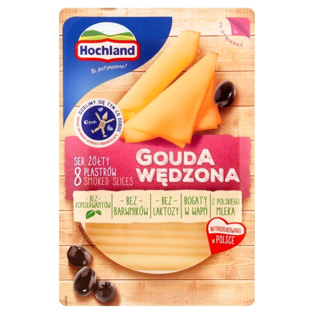 Hochland GOUDA WĘDZONA SER ŻÓŁTY W PLASTRACH. SER PODPUSZCZKOWY DOJRZEWAJĄCY 135 G