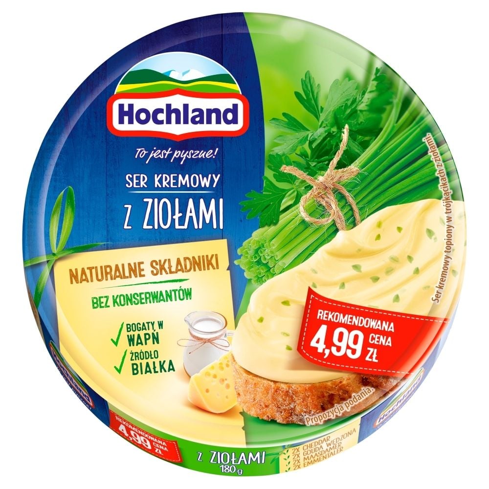 Hochland Ser kremowy w trójkącikach z ziołami 180 g