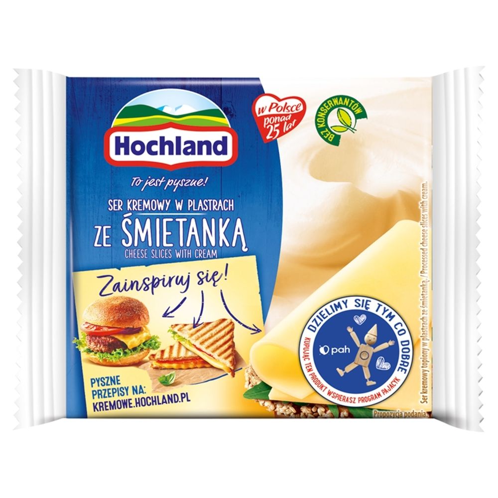 Hochland Śmietankowy. Ser Kremowy Topiony W Plastrach 130 G