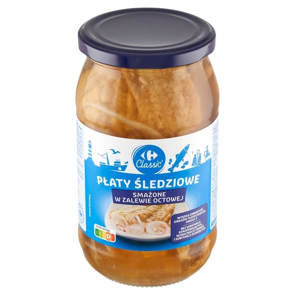 Carrefour Classic Płaty śledziowe smażone w zalewie octowej 800 g