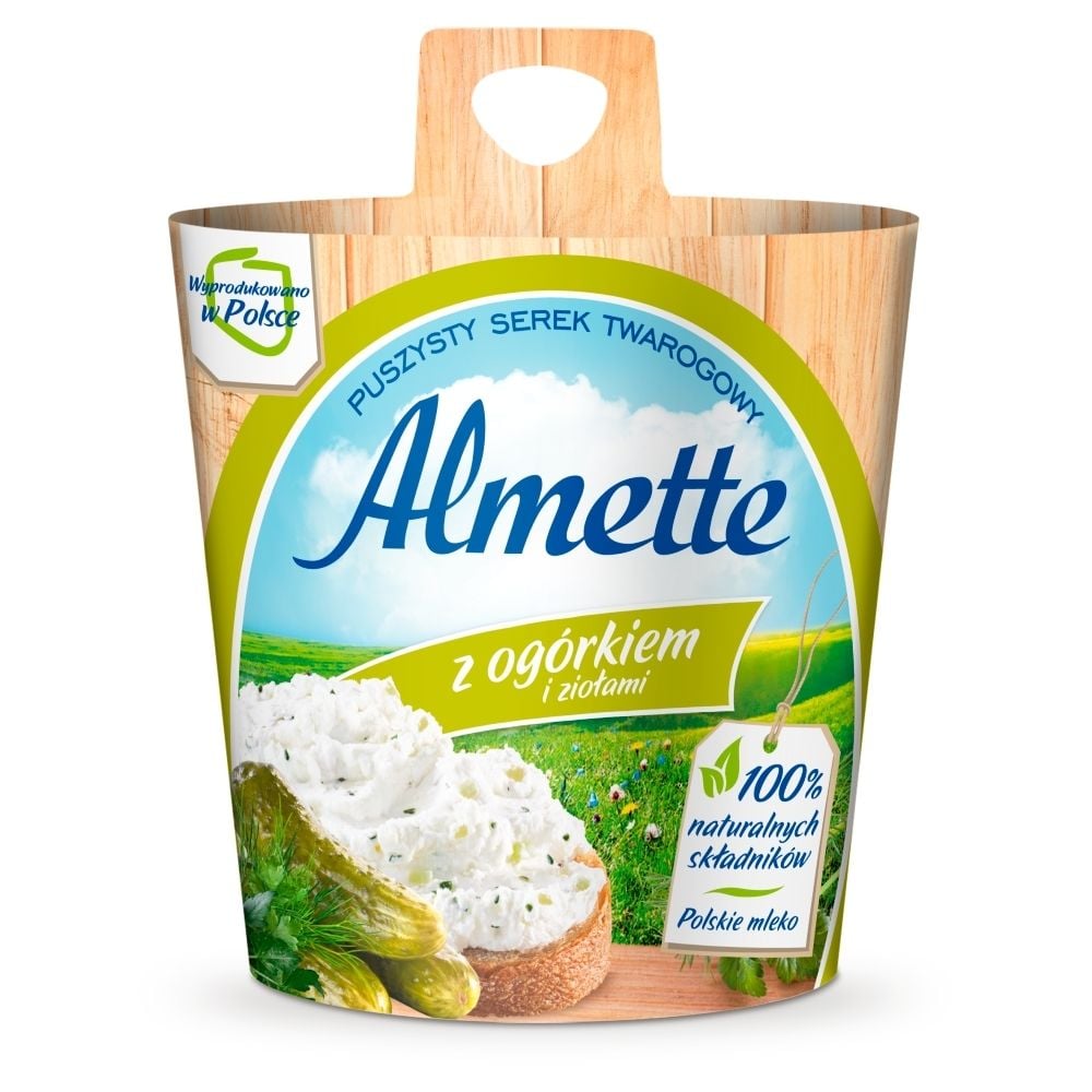 Almette - Puszysty serek twarogowy z ogórkiem i ziołami