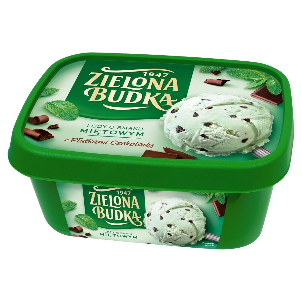 Zielona Budka - Lody o smaku miętowym z płatkami czekolady