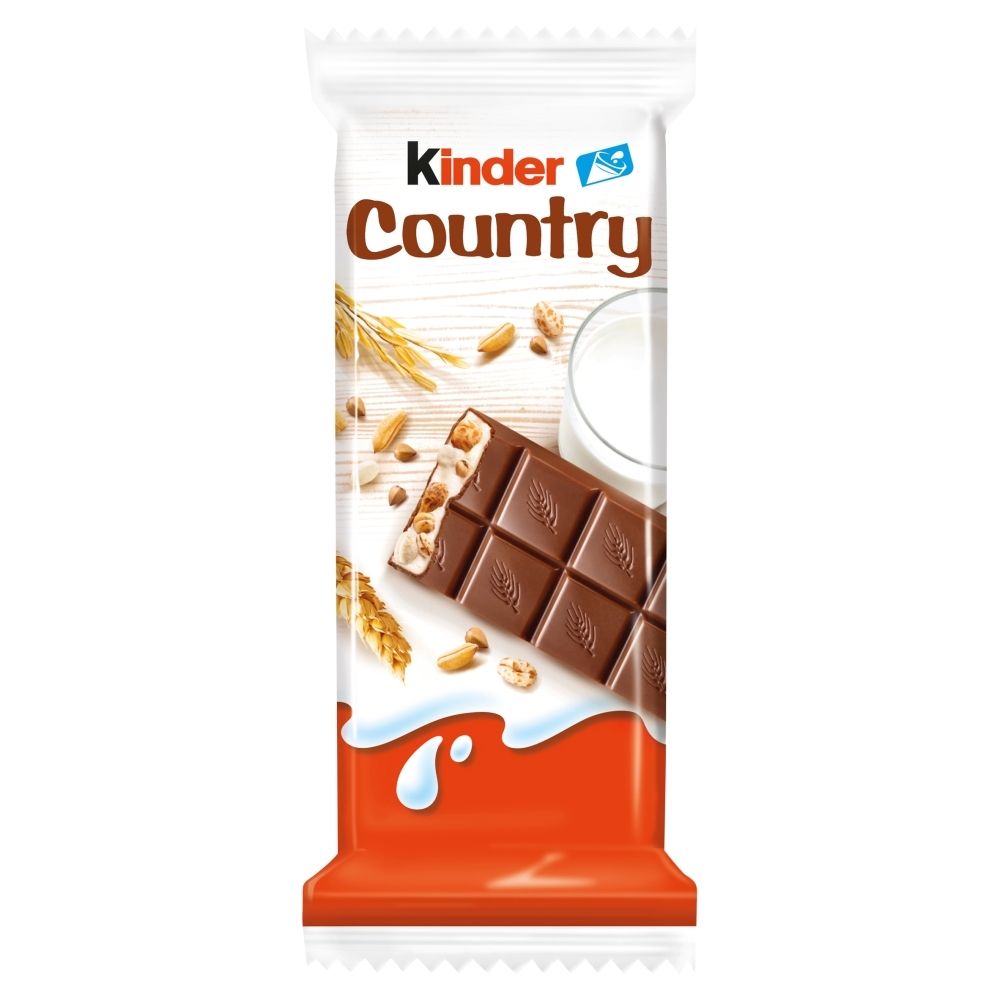 Ferrero Czekolada mleczna Kinder Country z nadzieniem mlecznym i zbożami 23,5 g