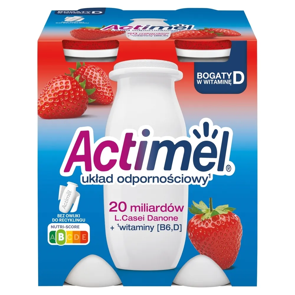 Actimel Truskawka Mleko fermentowane 4x100 g