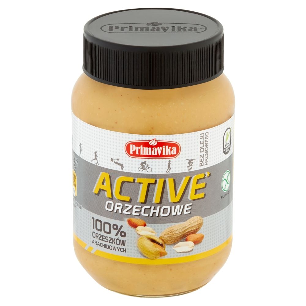 PRIMAVIKA Masło Orzechowe - Active 100% Arachidowe - 470G