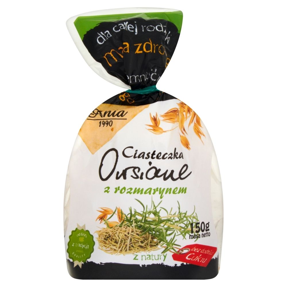 ANIA Ciasteczka owsiane z rozmarynem  bez cukru 150g