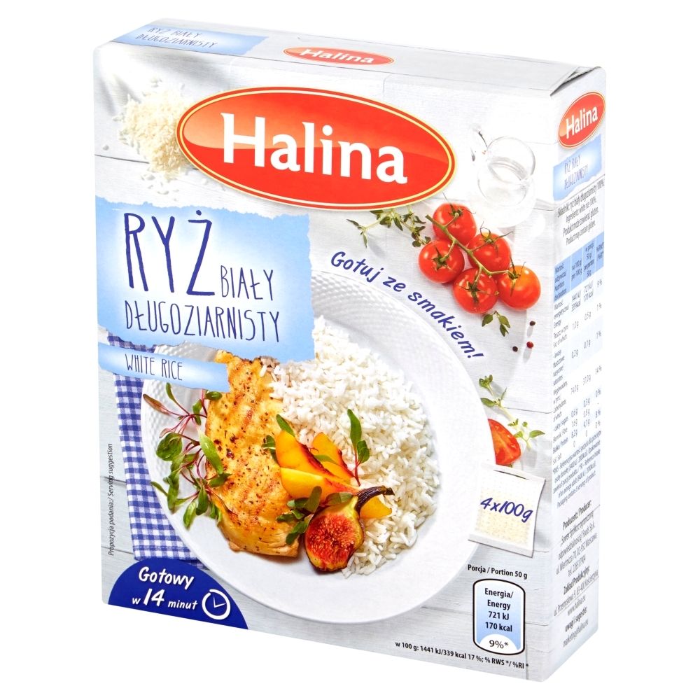 Halina RYŻ BIAŁY DŁUGOZIARNISTY 4X100G 71909709