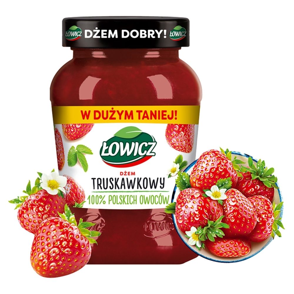Łowicz - Dżem truskawkowy o obniżonej zawartości cukrów