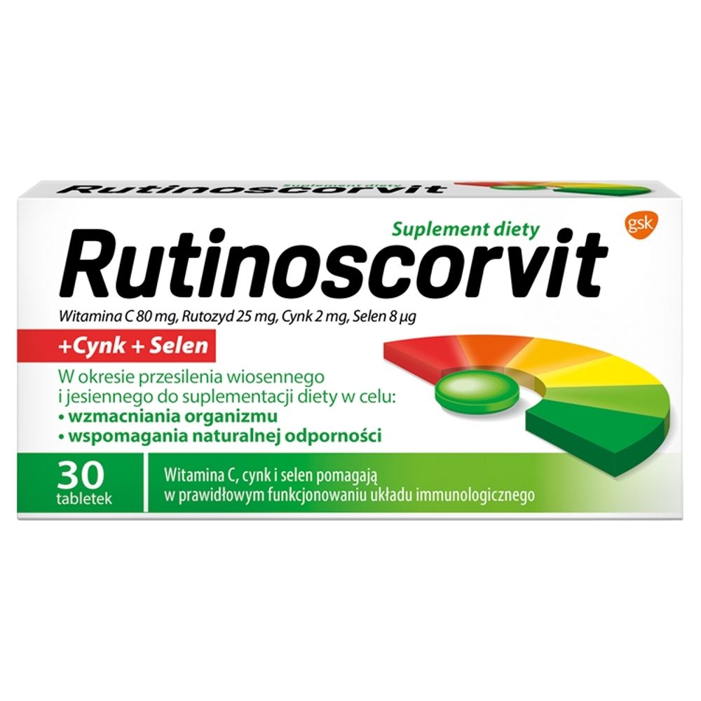 GLAXOSMITHKLINE Tabletki Rutinoscorvit witamina C (30 sztuk)