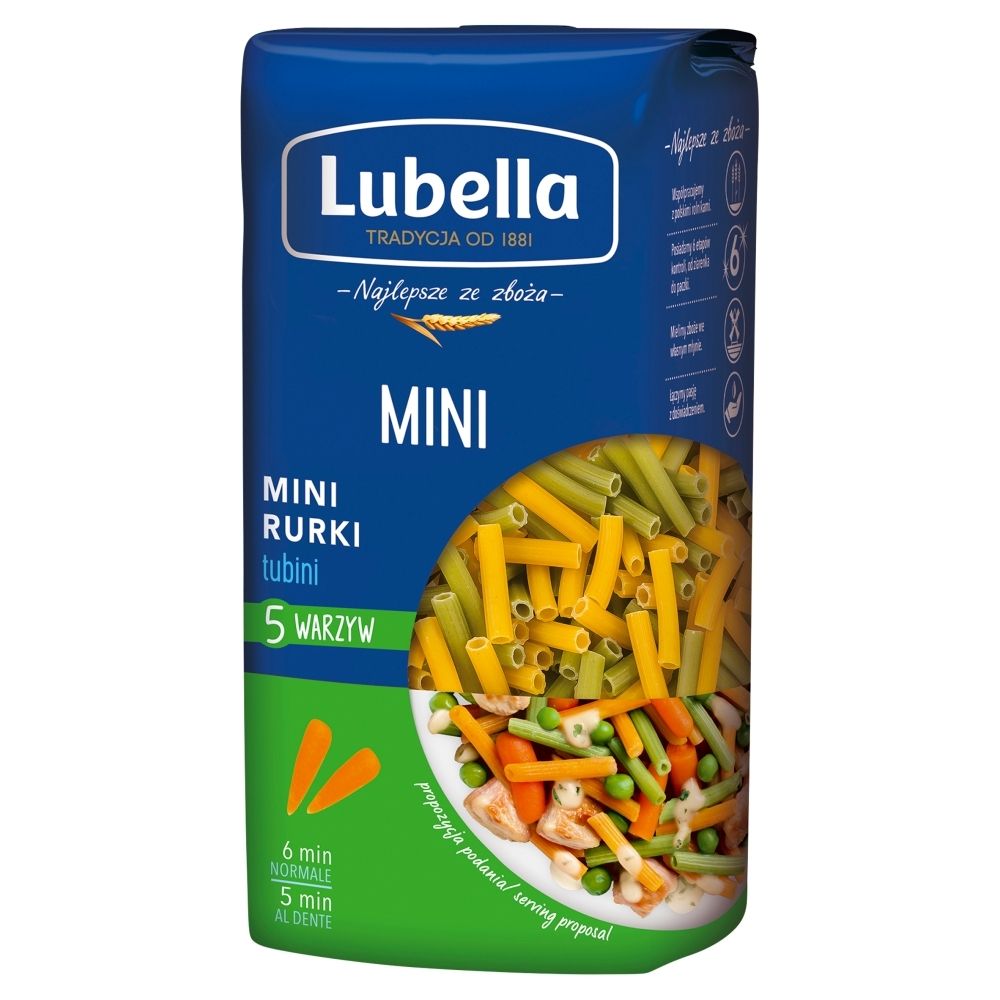 Lubella MINI TUBINI MINI RURKI MAKARON Z WARZYWAMI 400 G zakupy dla domu i biura 33593187
