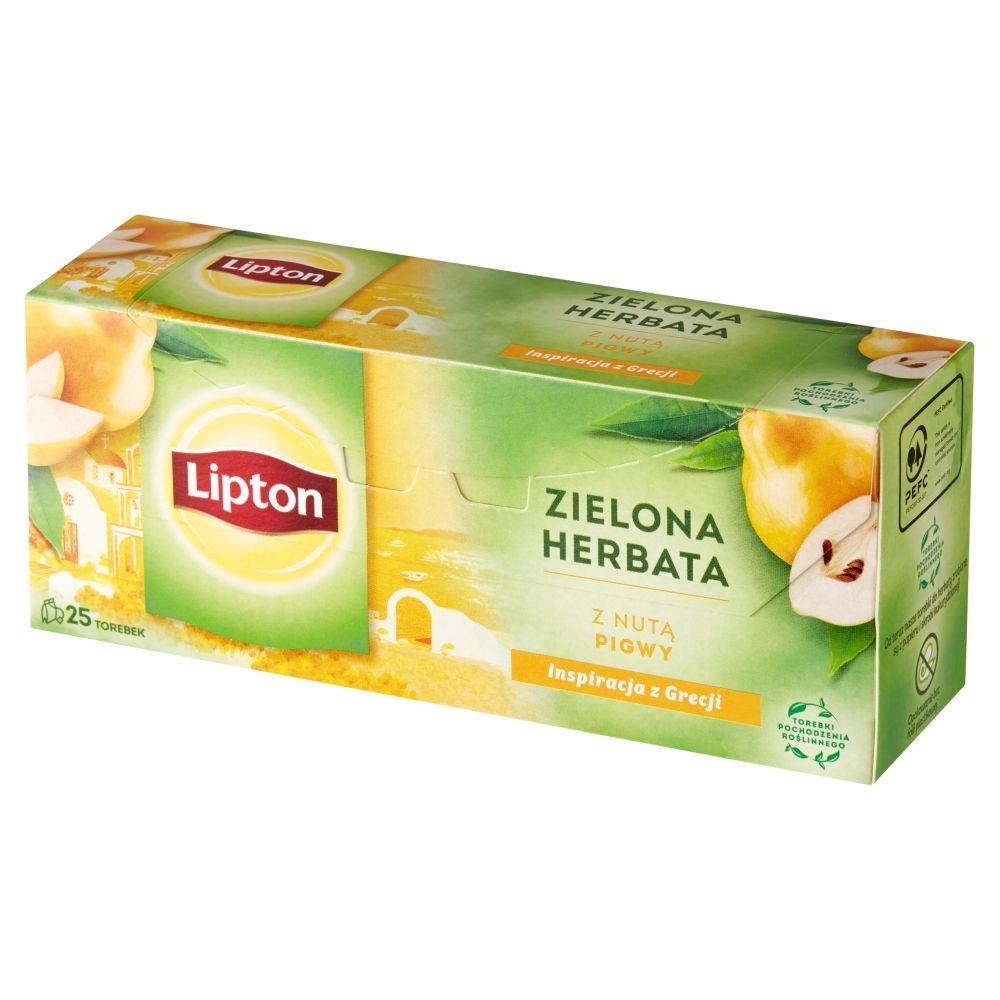 Lipton Zielona herbata z nutą pigwy 40g 25 torebek