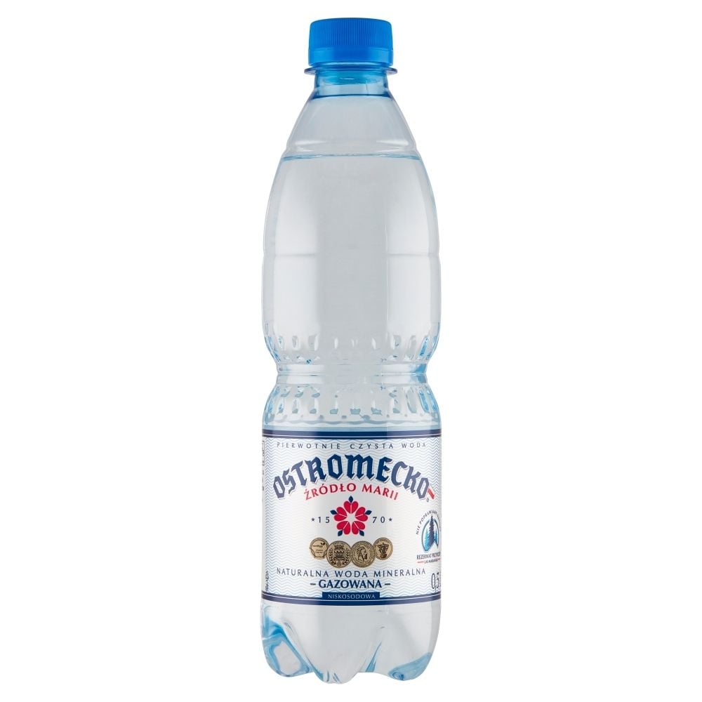 Ostromecko Naturalna Woda Mineralna Gazowana Niskosodowa Butelka 0,5 L Pet