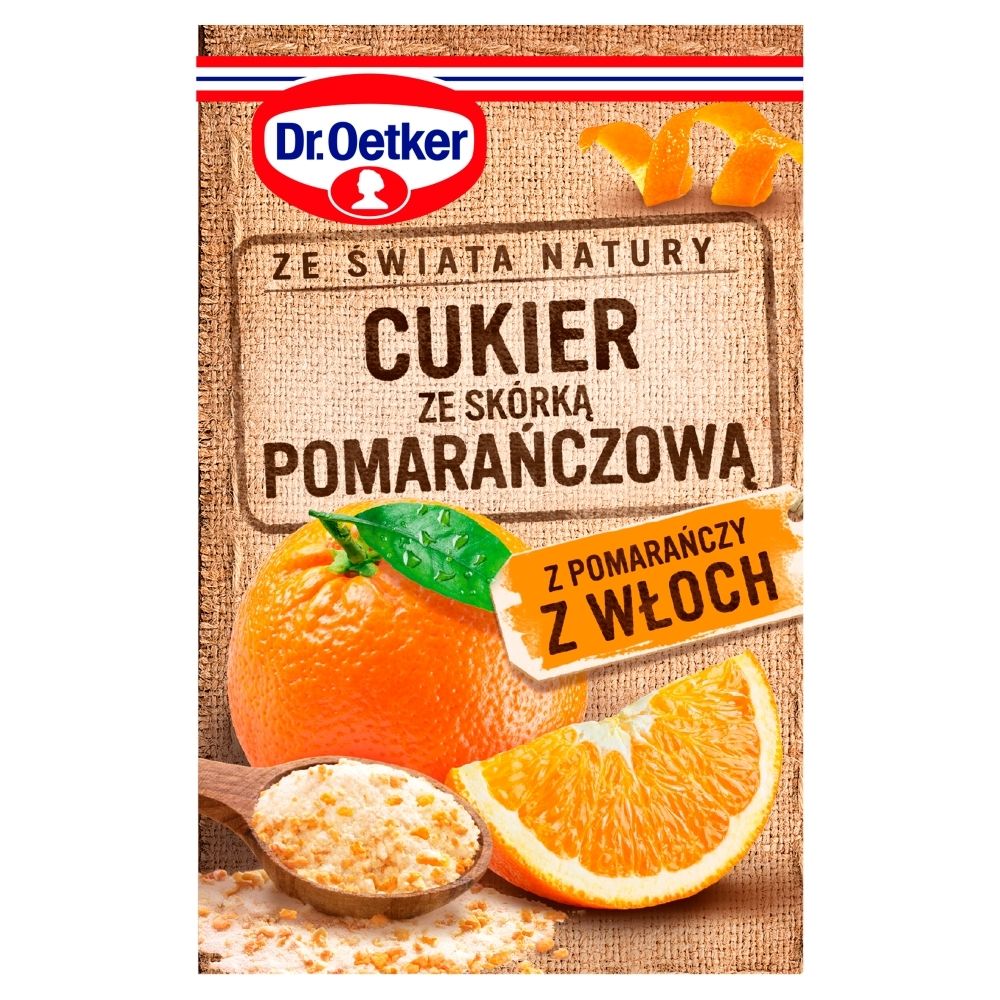 Dr. Oetker Dr Oetker DR OETKER ZE ŚWIATA NATURY CUKIER ZE SKÓRKĄ POMARAŃCZOWĄ 15 G zakupy dla domu i biura 57195141