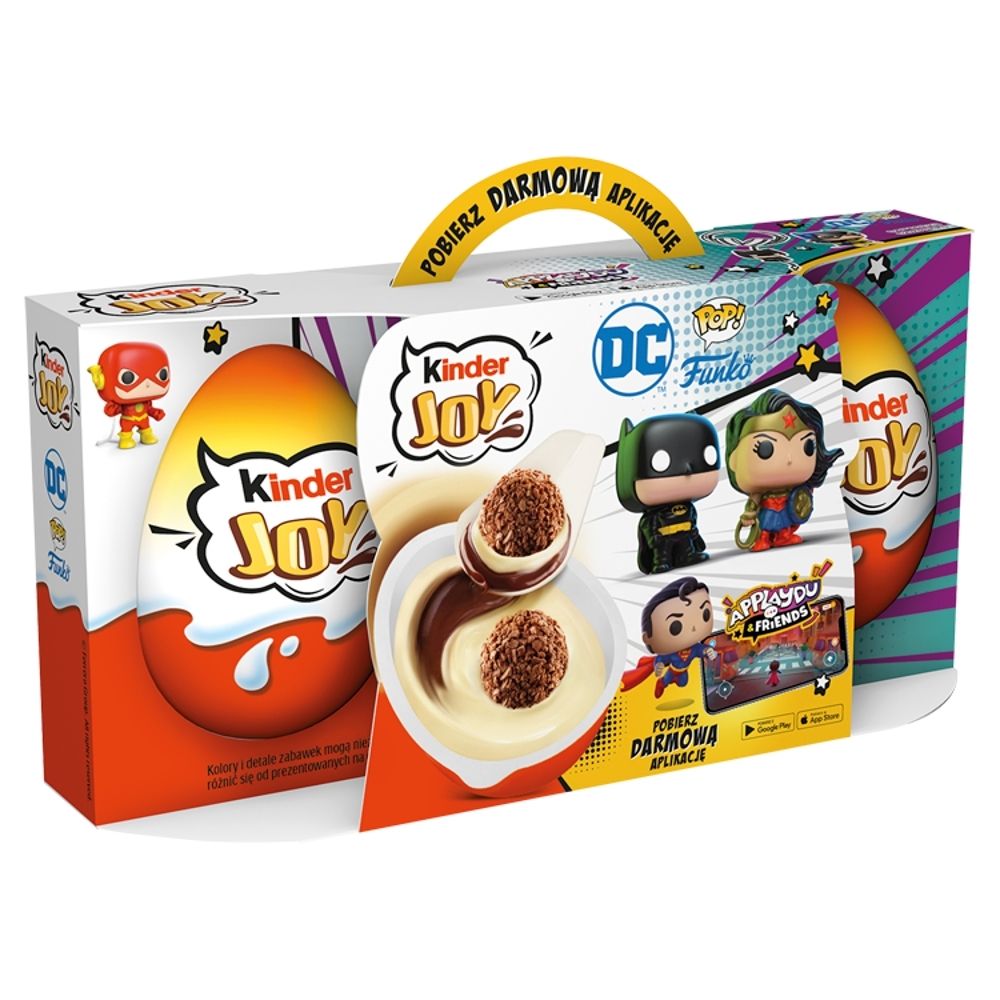 Kinder Joy Chrupiące wafelki posypane kakao w kremie z niespodzianką 60 g (3 sztuki)