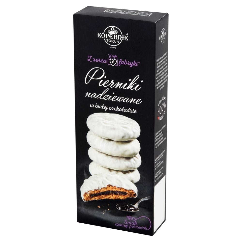 Kopernik Pierniki nadziewane w białej czekoladzie. Czarna porzeczka 150g 290D-457A2