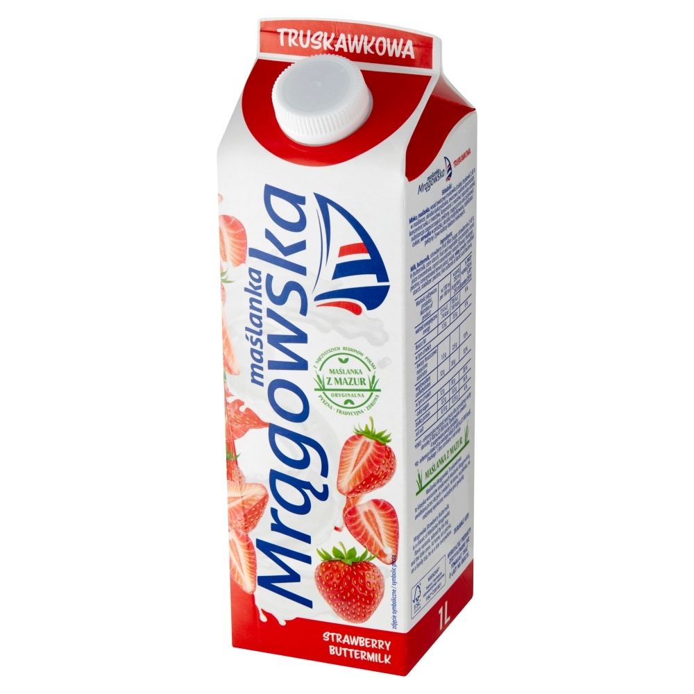 Maślanka Mrągowska Truskawkowa 1L Karton