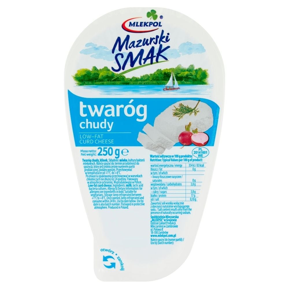 Twaróg chudy Mazurski Smak klinek 250g